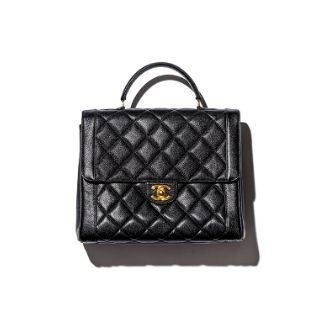画像：CHANEL ヴィンテージトップハンドル　キャビアスキン